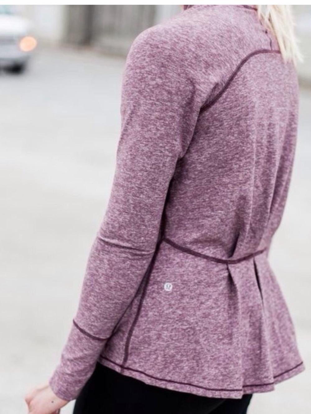 Lululemon Warm Your Core Long Sleeve in Heathered Bordeaux Drama maroon size 4